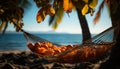 Resting in hammock, enjoying nature beauty, on tropical vacation generated by AI Royalty Free Stock Photo
