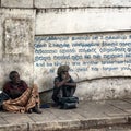 Resting on a hot day in the streets of Colombo city