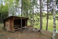Resting hut for hikers in Jaemtland in Sweden Royalty Free Stock Photo