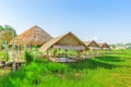 The resting huts constructed from bamboo and thatched roofs for relaxing
