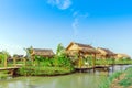 The resting huts constructed from bamboo and thatched roofs for relaxing