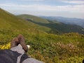 Resting in the mountain under the sun