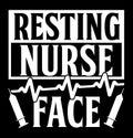 Resting Nurse Face Typography Vintage Style T shirt