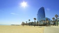 Resting and tuorism in Barcelona next to the Mediterranean Sea. Empty copy space Royalty Free Stock Photo