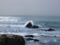 The Restless Sea on scenic route 17-Mile Drive Royalty Free Stock Photo