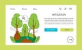 Restoration of biosphere web banner or landing page. Reforestation