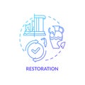 Restoration blue gradient concept icon Royalty Free Stock Photo