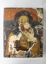 Restoration of the face of an ancient icon from under the layer on which a later icon is painted