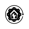 Black solid icon for Restoration, house and renewal