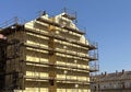 Restoration of an old aparment building in the city Royalty Free Stock Photo