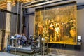 The restoration of Rembrandt`s Night Watch at the Rijksmuseum in Amsterdam, the Netherlands