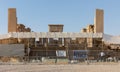 Restoration on south side of Tachara or Palace of Darius in Persepolis Royalty Free Stock Photo