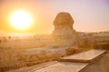 Restoration work for old Sphinx Cairo Egypt sunset sky Royalty Free Stock Photo