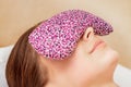 Restorative eye pillow covers eyes