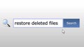 Restore deleted files - graphics browser search query, web page