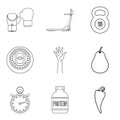 Restore health icons set, outline style Royalty Free Stock Photo