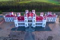 Restored ancient castle-palace of Puslovsky. Kossovo, Belarus