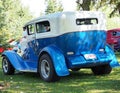 Restored Antique Blue And White Car