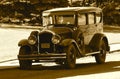 Restored Antique 1929 Car In Sepia Royalty Free Stock Photo