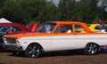 Restored Classic Orange And White Ford Royalty Free Stock Photo