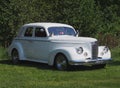 Restored Classic White Two Door Sedan