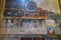 Restored fresco on the wall. Inside of Svetitskhoveli Cathedral in Mtskheta, Georgia