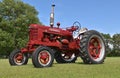 Restored H Farmall tractor with a wide front