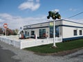 Restored Historic Life Size 1969 Gulf Gas Station Royalty Free Stock Photo