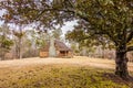 Restored historic wood house in the uwharrie mountains forest Royalty Free Stock Photo