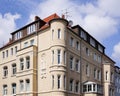 Restored historicist building with bay windows Royalty Free Stock Photo