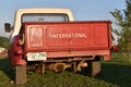 Restored International red and white pickup