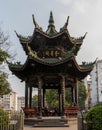 Restored Kuixing pavilion on WanÃ¢â¬Ëan Rd by Zouma Pond in historic old-town Jiangwanzhen Royalty Free Stock Photo