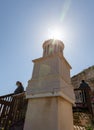 The restored model of the mausoleum, in which King Herod was buried in ruins of the palace of King Herod - Herodion in the Judean