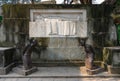 Restored monument for Dead Soldiers and kneeled Statue of Betrayer Wang Jingwei