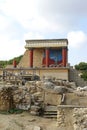 Restored north entrance in the ruins of Knossos, on Crete