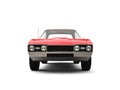 Restored old school red vintage muscle car - front view Royalty Free Stock Photo