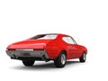 Restored old school red vintage muscle car - rear view Royalty Free Stock Photo