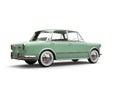 Restored pastel green vintage compact car - rear view Royalty Free Stock Photo