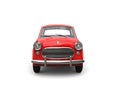 Restored red vintage compact car - front view Royalty Free Stock Photo