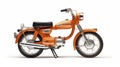 Restored And Repurposed Orange Motorcycle: Classic Japanese Simplicity
