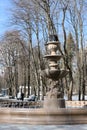 Fountain `Northern Bowl` in the park of the Northern River Station, Moscow, Russia, Europe.