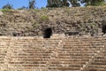 Restored stadium seating at theater of archaeological park of Beit She`an Royalty Free Stock Photo