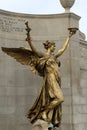 Restored statue honoring Spencer Trask, Spirit Of Life' set in Congress Park,Saratoga,New York,2016 Royalty Free Stock Photo