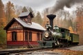 restored steam train smokestack and whistle