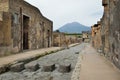 Restored street in the ancient city Pompeii
