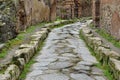 Restored street in the ancient Pompeii