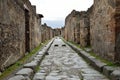 Restored street in the ancient Pompeii