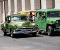 Restored Vehicles On Street In Havana Cuba