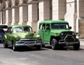 Restored Vehicles On Street In Havana Cuba