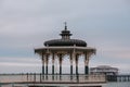 Restored Victorian bandstand on Kings Esplanade, Brighton, East Sussex, UK. Photographed at dusk Royalty Free Stock Photo